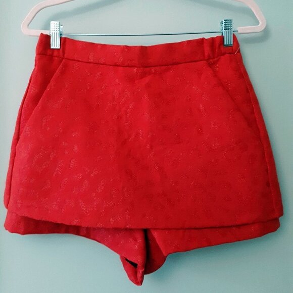 NWT Maje orange red metallic animal print skorts, L - Picture 10 of 10
